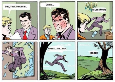 Comic discussing taxes and roads.